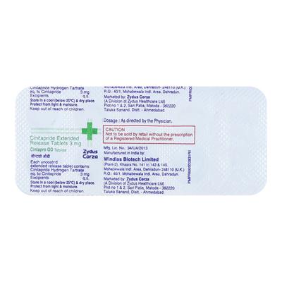 Cintapro OD 3mg Tablet 10'S - Gastro Intestinal Motility Disorders-GIT
