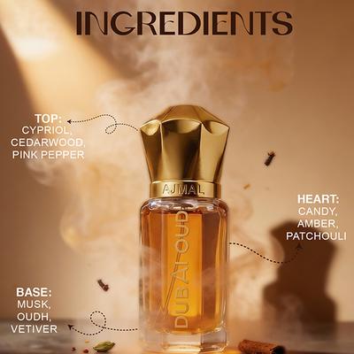 Ajmal Dubai Oud Concentrated Perfume Free From Alcohol for Unisex 5 ml - Perfumes (Edt/Edp)