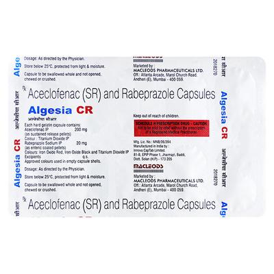 ALGESIA CR Capsule 10's - Pain relief-Nsa