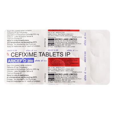 Aricef O 200mg Tablet 10'S - Bacterial Infections-Cep