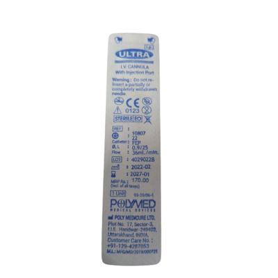 Polymed Ultra I.V. Cannula (22G) 1's - Surgical Instruments