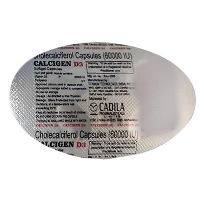 Calcigen D3 60K Capsule 4'S - Supplements-Vit
