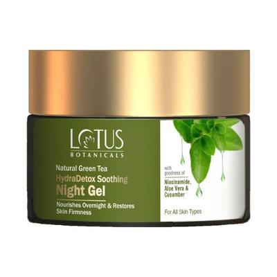 Lotus Botanicals Natural Green Tea Hydra Detox Soothing Night Gel with Niacinamide, Aloe Vera & Cucumber 50gm - Night Cream