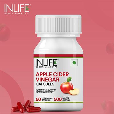 Inlife Apple Cider Vinegar 500 mg Vegetarian Capsule 60's - Apple Cider Vinegar - Acv