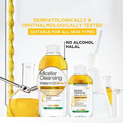 Garnier Skin Naturals, New Formula Micellar Cleansing Water In Oil All In-1 For All Skin Types 400ml - Make Up Removers