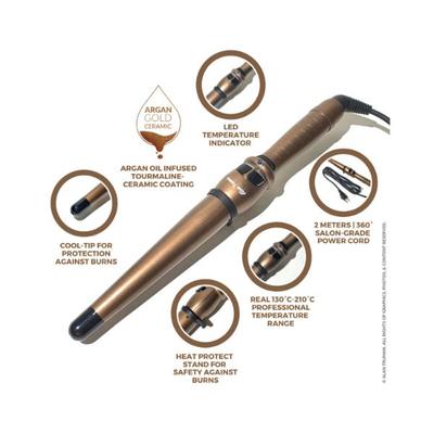 Alan Truman Gold Ceramic Wand X-Large (38-25Mm) 1's - Rollers & Curlers