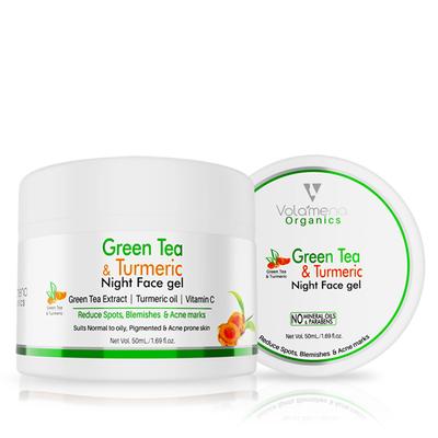 Volamena Night Face Gel - Green Tea & Turmeric 50 ml - Face Gels