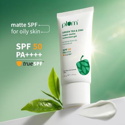 Plum Green Tea and Zinc Super-Matte Sunscreen Gel 50 gm - Face Sunscreen