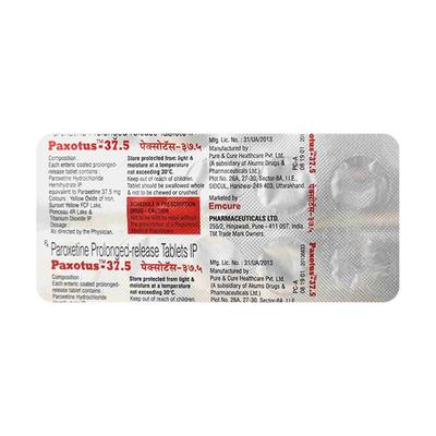 Paxotus 37.5mg Tablet 10'S - Depression-Ant
