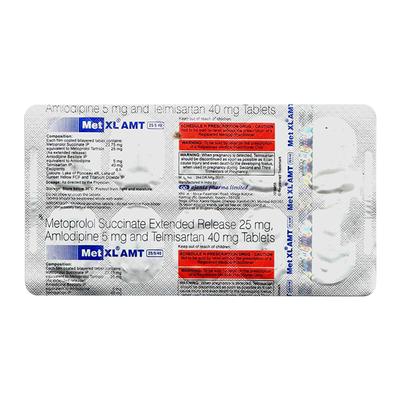 MET XL AMT 25/5/40 Tablet 10's - Hypertension-Ana