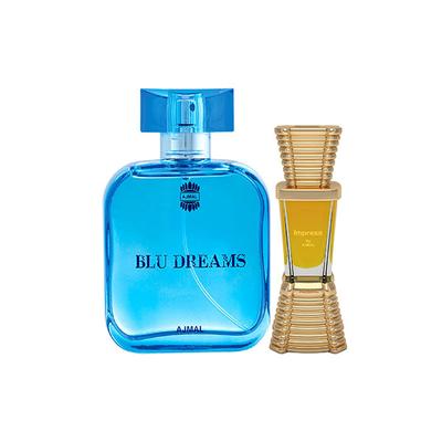 Ajmal Blu Dreams EDP Citurs Fruity Perfume And Impress Concentrated Perfume Oil Citrus 110 ml - Men Perfumes (Edt/Edp)