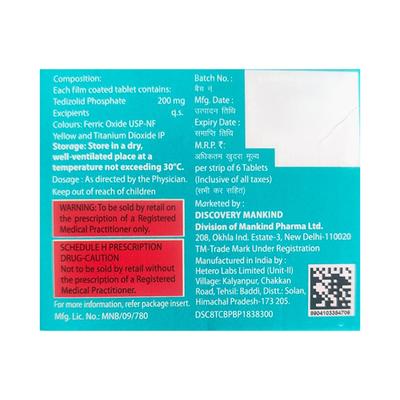 TEDIOXA 200 Tablet 6's - Bacterial Infections-OAB