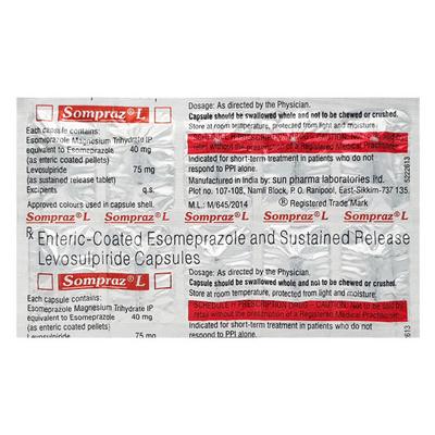 Sompraz L Capsule 10'S - Ulcer/Reflux/Flatulence-Aaa