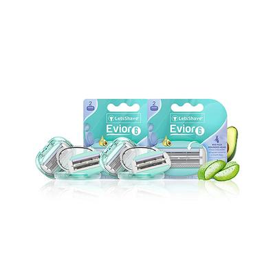 LetsShave Evior 6 Body Razor Blade - Twin Three Blade Design Blade (Pack of 4) - Shaving & Hair Removal