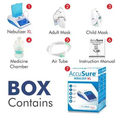 AccuSure Nebulizer (XL) Machine For Adults & Kids 1's - Nebulizer & Vaporizer