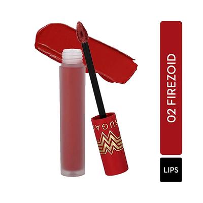 SUGAR Cosmetics X Wonder Woman 24 - Hr Lip Lacquer - 02 Firezoid 3.5 ml - Lipsticks