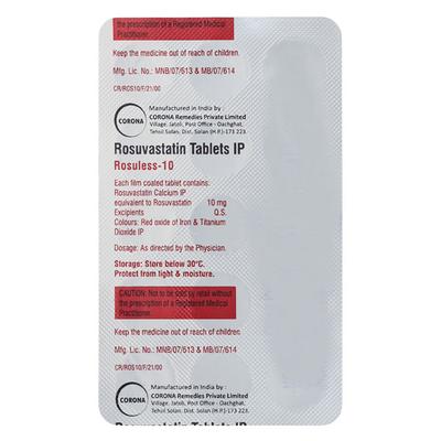 ROSULESS 10 Tablet 15's - High Cholesterol-Dys