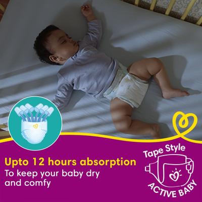 Pampers Active Baby Premium Taped Diaper Pants (L) 18's - Diapers & Wipes