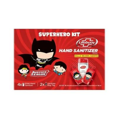 Lifebuoy Hand Sanitizer Super Hero Kit + 2 Bag Tags (Batman & Wonder Woman) 200 ml - Hand Sanitizer