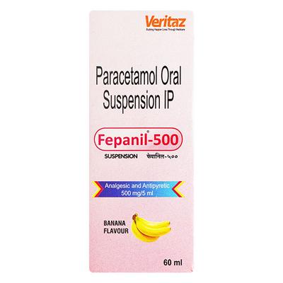 FEPANIL 500 BANANA FLAVOUR Suspension 60ml - Fever-Non