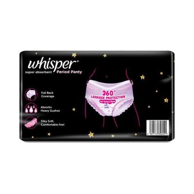 Whisper Super Absorbent Period Panty (L-XL)(100-140 cm) 18's - Panty Liners