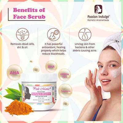 Passion Indulge Pink Mania Face Scrubb for Purifying and Oil Control Face with Aha Bha Acid All Skin Types 200 gm - Scrubs & Exfoliants