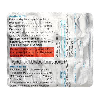 Prelin M 75mg Capsule 15'S - Neuropathic Pain-Dru