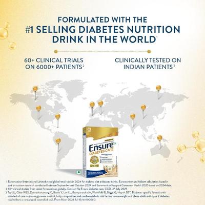 Ensure Diabetes Care Powder - Wholesome Wheat Flavour 950 g (Refill Pack) - Nutrition Powders