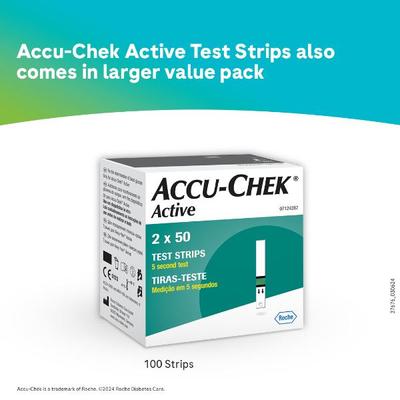 Accu-Chek Active Blood Glucose Test Strips 50's - Blood Glucose Monitors/Test Strips