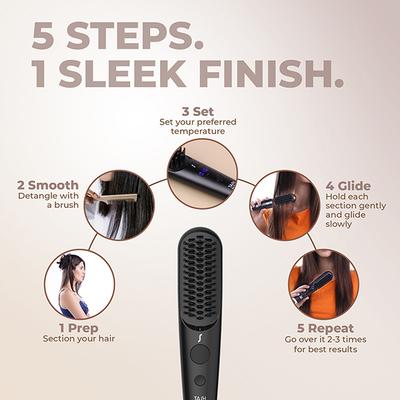 Tash Hair Glide Connect Lightweight Hair Straightener Brush With 11 Temperature Settings 1's - Straighteners