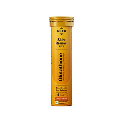 Setu Skin Renew - 15 Effervescent Tablets, Glutathione With Vitamin C, Gluta Fizz, Orange Flavour 1's - Calcium And Minerals