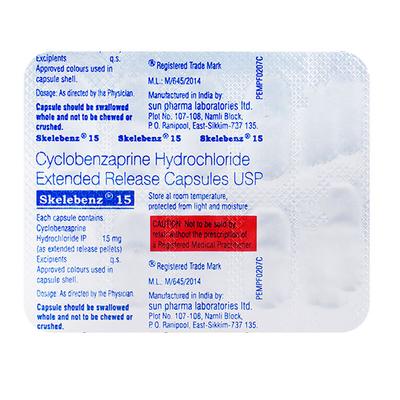 Skelebenz 15mg Capsule 10'S - Muscle Cramps/Spasticity-Mus