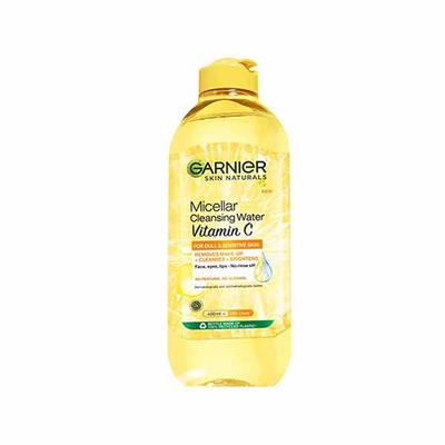 Garnier Vitamin C Micellar Cleansing Water, Gentle Cleanser For Bright Skin, Remove 100% Dirt 400 ml - Face Wash & Cleansers