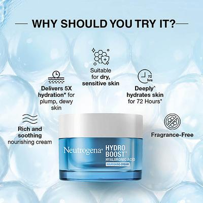 Neutrogena Hydro Boost Hyaluronic Acid Nourishing Cream with Ceramides for Dry Skin 50 gm - Face Moisturizers