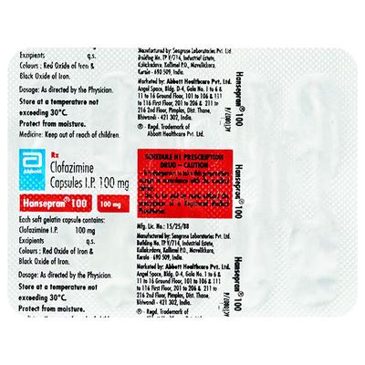 Hansepran 100mg Capsule 10'S - Leprosy