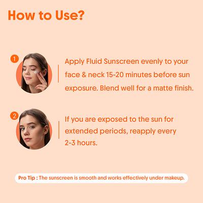 Aravi Organic Oil-Free Fluid Sunscreen Serum SPF 50++++ with Hyaluronic Acid, Vitamin C, Niacinamide 50 ml - Face Sunscreen