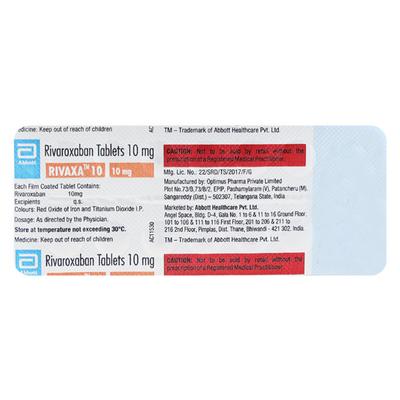 RIVAXA 10 Tablet 14's - Blood Clot-Ant