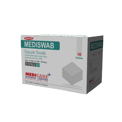 Medica Mediswab Gauze Swab 5 cm x 5 cm x 8 PLY 5's - Bandages & Dressings