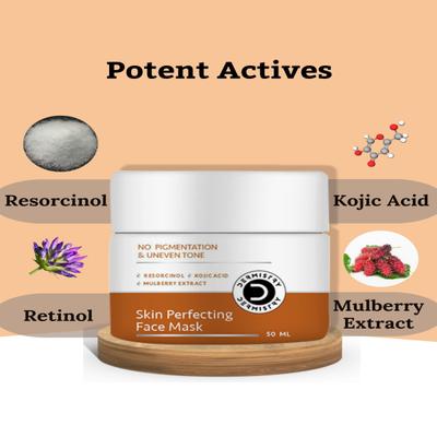 Dermistry No Pigmentation & Dark Spots Kojic Acid Skin Perfecting Face Wash 100 ml + No Pigmentation Kojic Acid Skin Perfecting Face Mask 50 ml - Masks & Peels