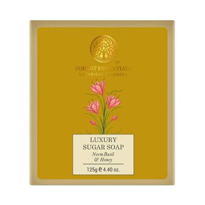 Forest Essentials Luxury Sugar Soap Neem Basil & Honey Handmade Soap 125 gm - Soaps