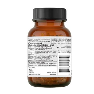 Organic India Flax Seed Oil Veg Capsule 60's - Herbal Dietary Supplement