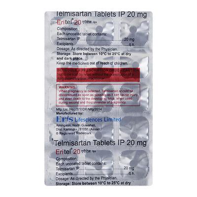 Eritel 20mg Tablet 15'S - Hypertension-Ang