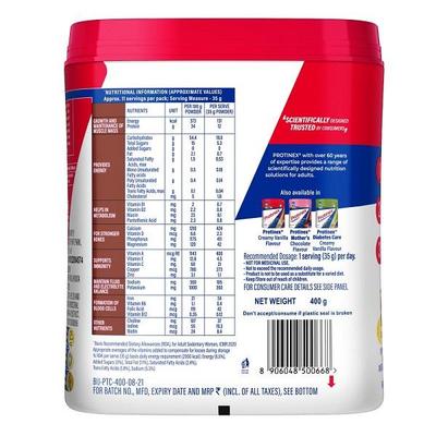 Protinex Powder - Rich Chocolate Flavour 400 gm (Refill Pack) with Free Bottle Worth Rs 500 - Protein Drink