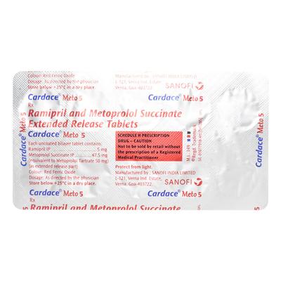 Cardace Meto 5mg Tablet 10'S - Hypertension-ACE