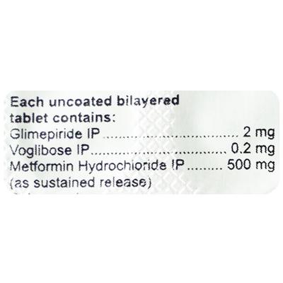 Glimitab MV 2mg Tablet 10'S - Diabetes-Ant