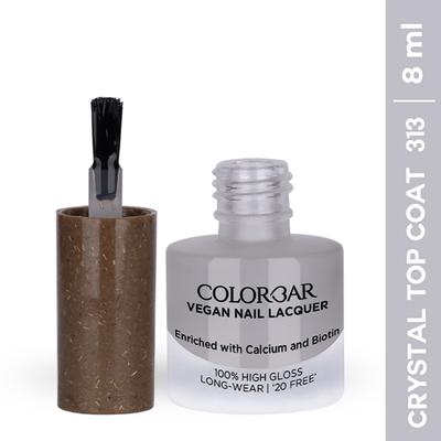Colorbar Vegan Nail Lacquer-Crystal Top Coat-313 8 ml - Nail Polish