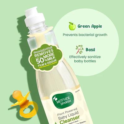 Mother Sparsh Natural Baby Liquid Cleanser Cleanser For Baby Bottles, Nipples, Refill Pack 500 ml - Baby Detergents