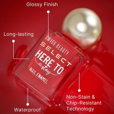 Swiss Beauty Select Here To Stay Nail Enamel With High Gloss Finish Shimmy Rust 12 ml - Nail Polish
