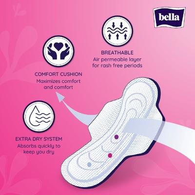 Bella Classic Regular Drai Wings Sanitary Pad 8's - Sanitary Napkins