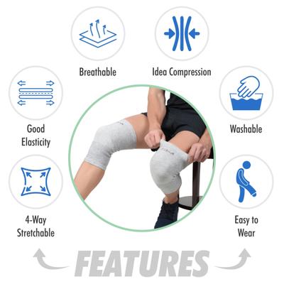 AccuSure Orthopedic Pain Relief Bamboo Yarn Knee Cap - Gray (xL) 1's - Knee/Ankle/Leg/Foot Supports